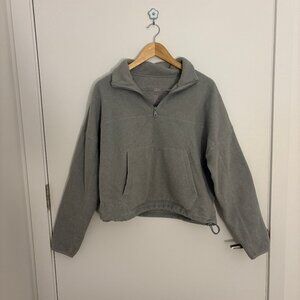 Girlfriend Collective half zip grey sweatshirt